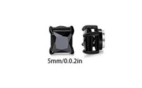 Korean Chic Stainless Steel Clip-On Earrings - 5mm Black Square 1 Pair