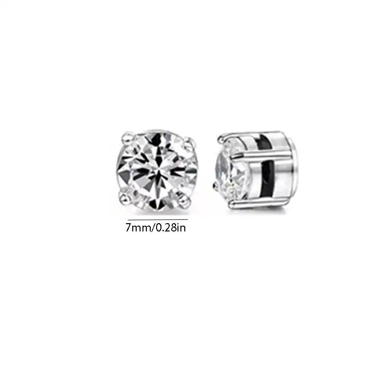 Korean Chic Stainless Steel Clip-On Earrings - 7mm Steel Round 1 Pair