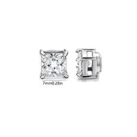 Korean Chic Stainless Steel Clip-On Earrings - 7mm Steel Square 1 Pair
