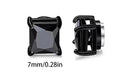 Korean Chic Stainless Steel Clip-On Earrings - 7mm Black Square 1 Pair