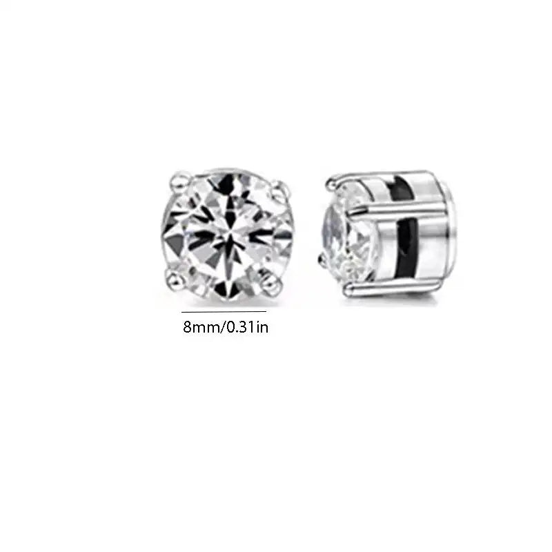 Korean Chic Stainless Steel Clip-On Earrings - 8mm Steel Round 1 Pair