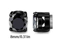Korean Chic Stainless Steel Clip-On Earrings - 8mm Black Round 1 Pair