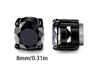 Korean Chic Stainless Steel Clip-On Earrings - 8mm Black Round 1 Pair