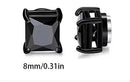 Korean Chic Stainless Steel Clip-On Earrings - 8mm Black Square 1 Pair
