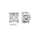 Korean Chic Stainless Steel Clip-On Earrings - 8mm Steel Square 1 Pair