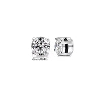Korean Chic Stainless Steel Clip-On Earrings - 6mm Steel Round 1 Pair