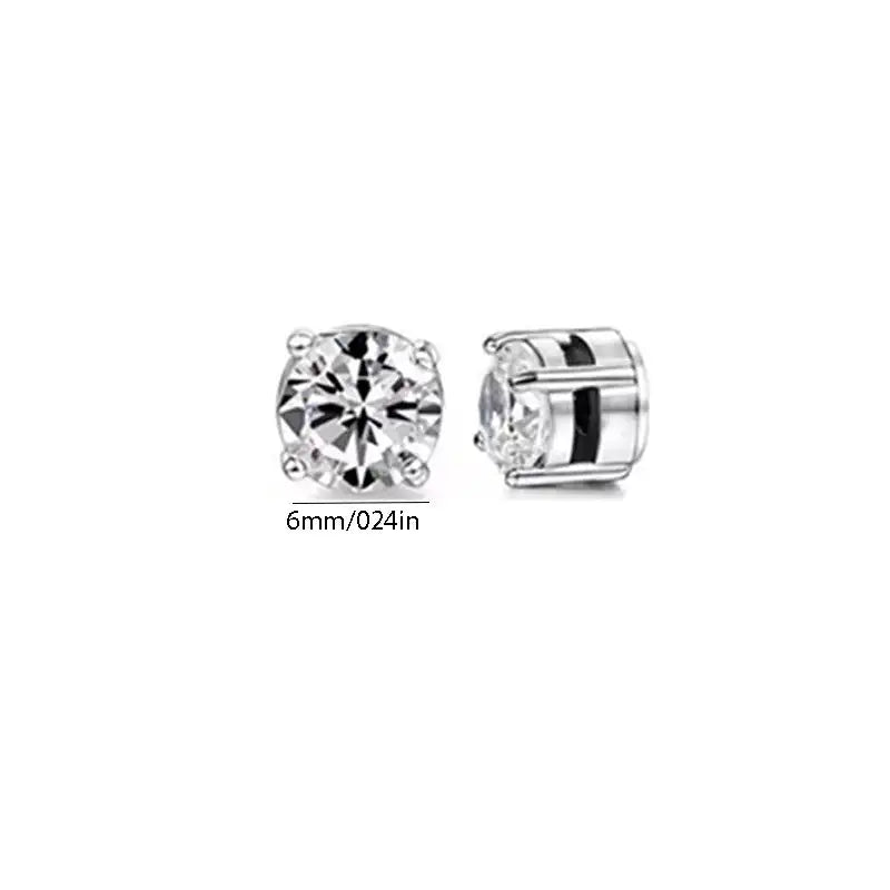 Korean Chic Stainless Steel Clip-On Earrings - 6mm Steel Round 1 Pair