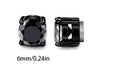 Korean Chic Stainless Steel Clip-On Earrings - 6mm Black Round 1 Pair