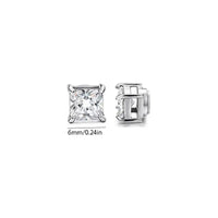 Korean Chic Stainless Steel Clip-On Earrings - 6mm Steel Square 1 Pair