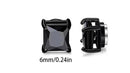 Korean Chic Stainless Steel Clip-On Earrings - 6mm Black Square 1 Pair