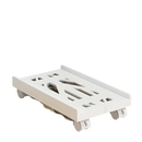 White rolling computer tower stand.