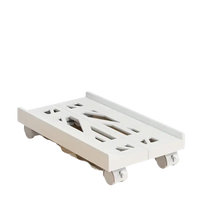 White rolling computer tower stand.