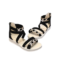 Black gladiator sandals.