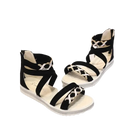 Black strappy gladiator sandals.
