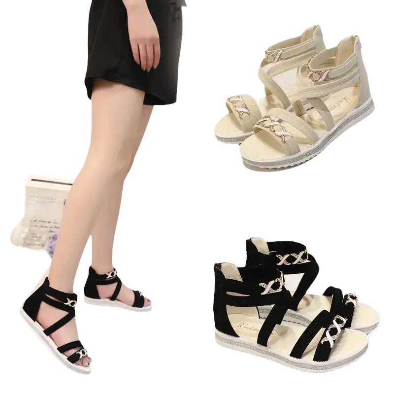 Sweet Beige Gladiator Sandals Women Shoes Summer