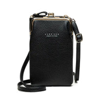 Lychee Diag Shoulder Bag - Black