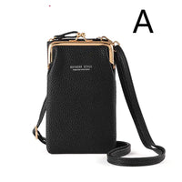 Lychee Diag Shoulder Bag - BlackA