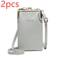 Lychee Diag Shoulder Bag - Grey2pcs