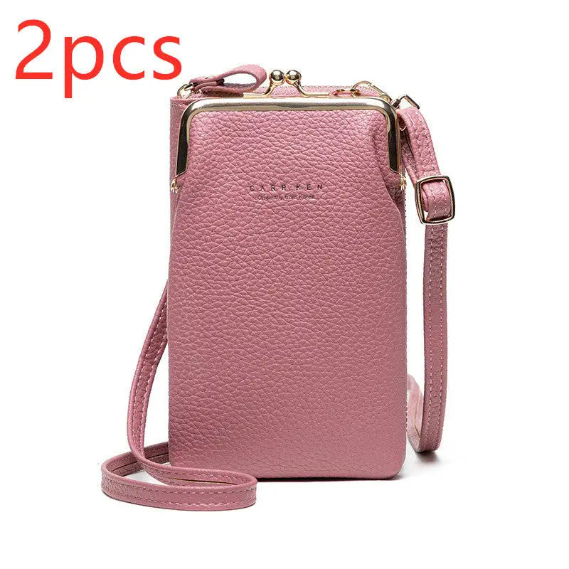 Lychee Diag Shoulder Bag - Light Purple2pcs