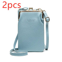 Lychee Diag Shoulder Bag - Light Blue2pcs