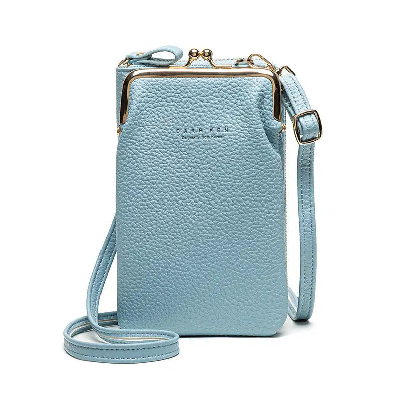 Lychee Diag Shoulder Bag - Light Blue