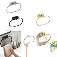 Oval towel ring holders in various finishes.