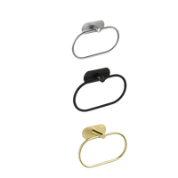 Three towel rings with dimensions.