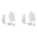 Two sets of white no-tie shoelaces with buckles.