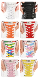 Colorful no-tie shoelaces.