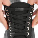 Black shoe with magnetic laces.