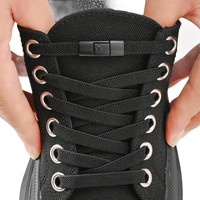 Black shoe with magnetic laces.