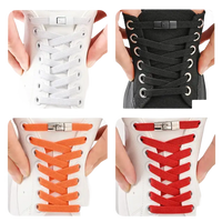 Magnetic shoelace closures in various colors.