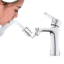 Chrome faucet with rotating extender.