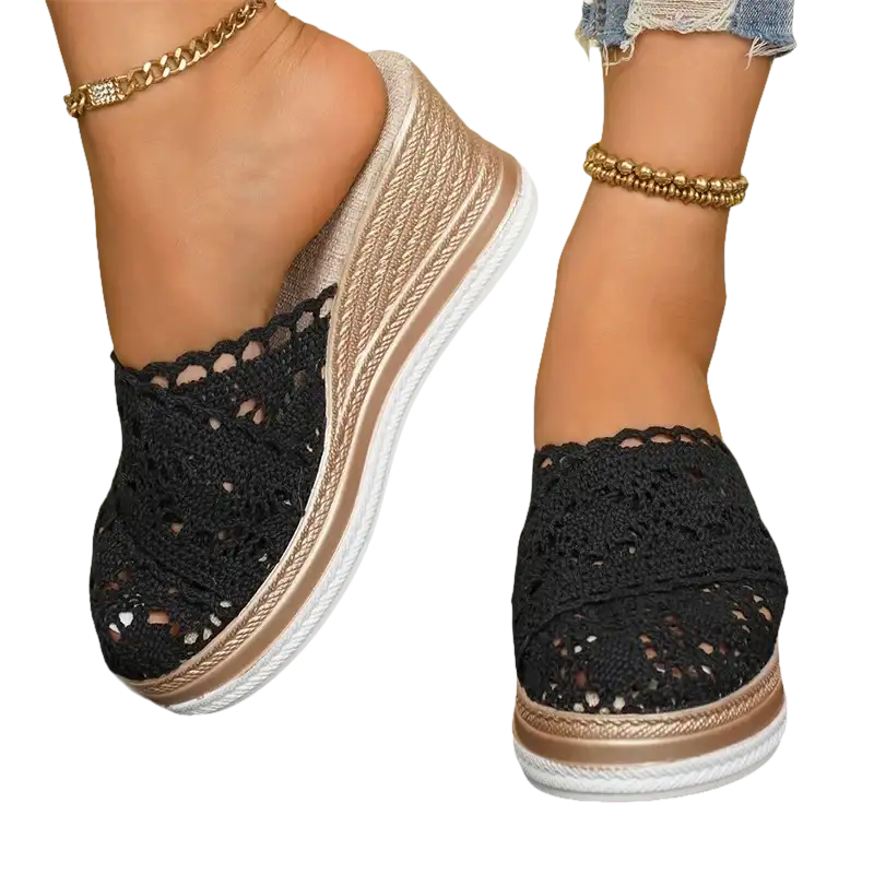 Sweet Crochet Summer Fashion Wedge Sandals Shoes Women