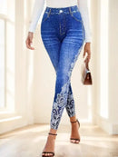 Printed Denim Dreams - Blue / 2XL