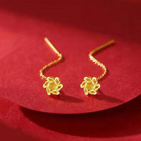 Red Clover Tassel Earrings - Clover Hanging Earrings
