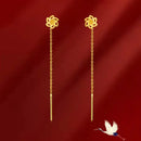 Red Clover Tassel Earrings - Clover Hanging Earrings