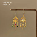 Floral Charm Earrings - Vintage Gold - Classical Flower Style