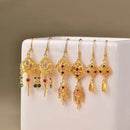 Floral Charm Earrings - Vintage Gold