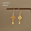 Floral Charm Earrings - Vintage Gold - Classical Orchid Hollow Style