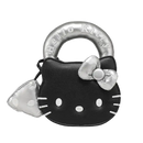 Black Hello Kitty purse with silver accents.