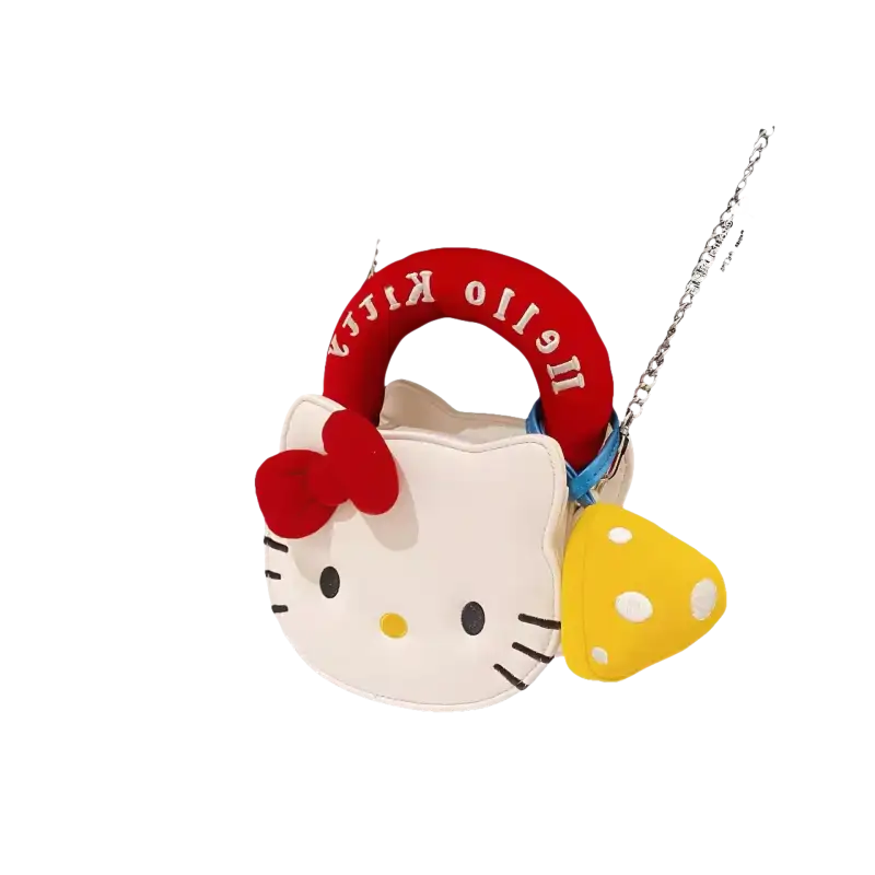 Hello Kitty purse with mushroom charm.