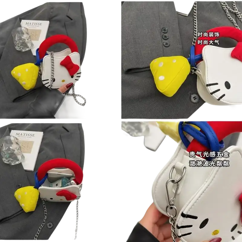 Hello Kitty purse with yellow charm.