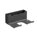Black metal wall-mounted organizer.