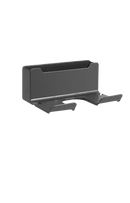 Hair dryer holder with dimensions.