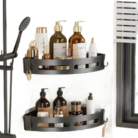 Two-tiered corner shower caddy.