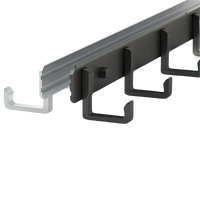 Metal coat rack with multiple hooks.
