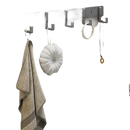 Gray wall-mounted folding hook rack.