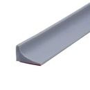Gray, flexible, adhesive-backed shower threshold.
