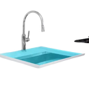 Turquoise kitchen sink.